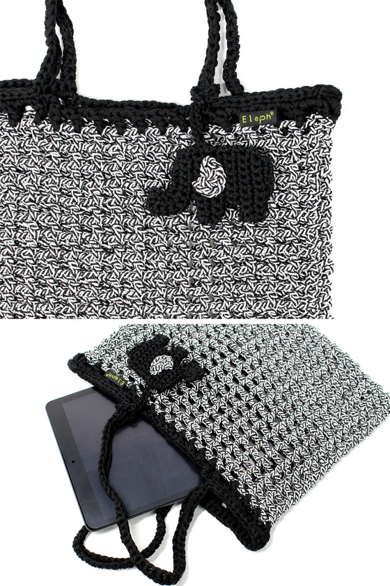 ELEPH MESH CROCHET BAG MULTI - L : Black