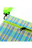 ELEPH ORIGAMI CROSSBODY PLEAT MULTI CHECK : Grey / Blue / Lime