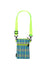 ELEPH ORIGAMI MOBILE BAG PLEAT MULTI CHECK : Grey / Blue / Lime