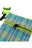 ELEPH ORIGAMI MOBILE BAG PLEAT MULTI CHECK : Grey / Blue / Lime