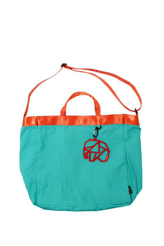 ELEPH WORKING BAG PLEAT - L  : Turquoise/Orange